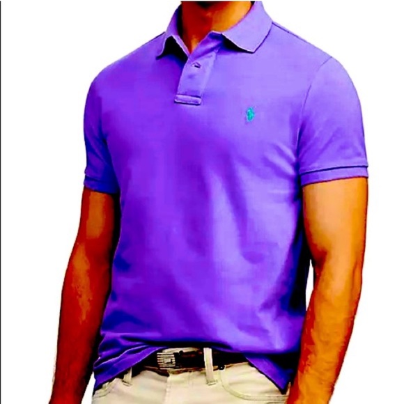 Polo Ralph Lauren Purple Classic Fit Polo T-shirt Large - Picture 7 of 7